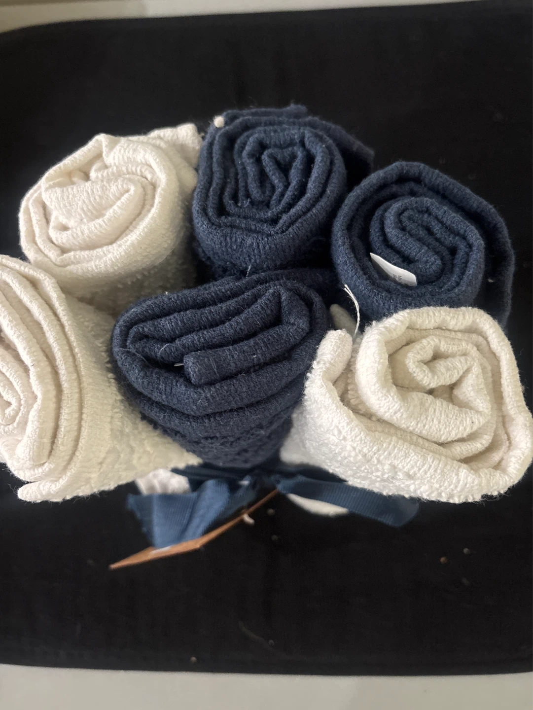 New SimplySpa 6-Pack Washcloths - White & Navy Blue - photo 3