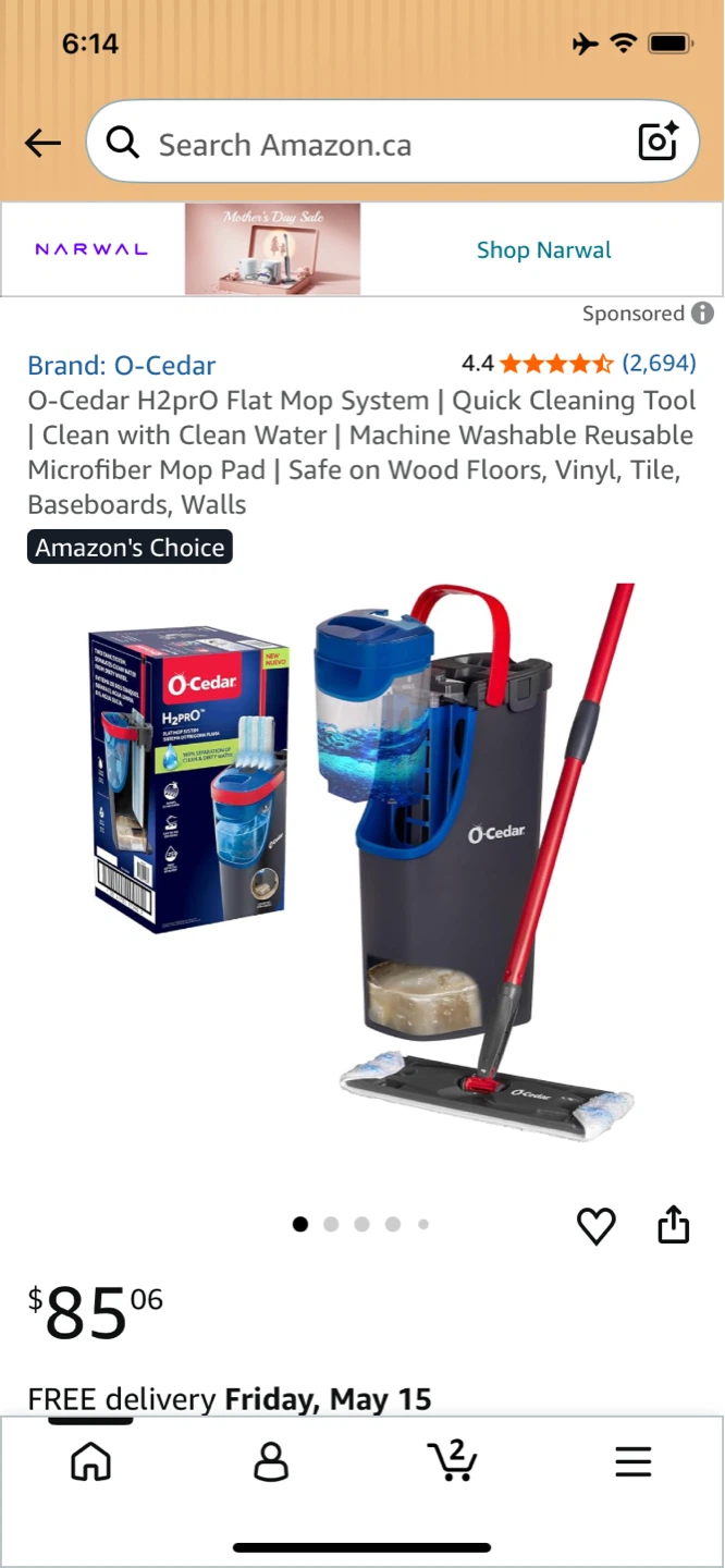 O-Cedar H2pro Flat Mop System