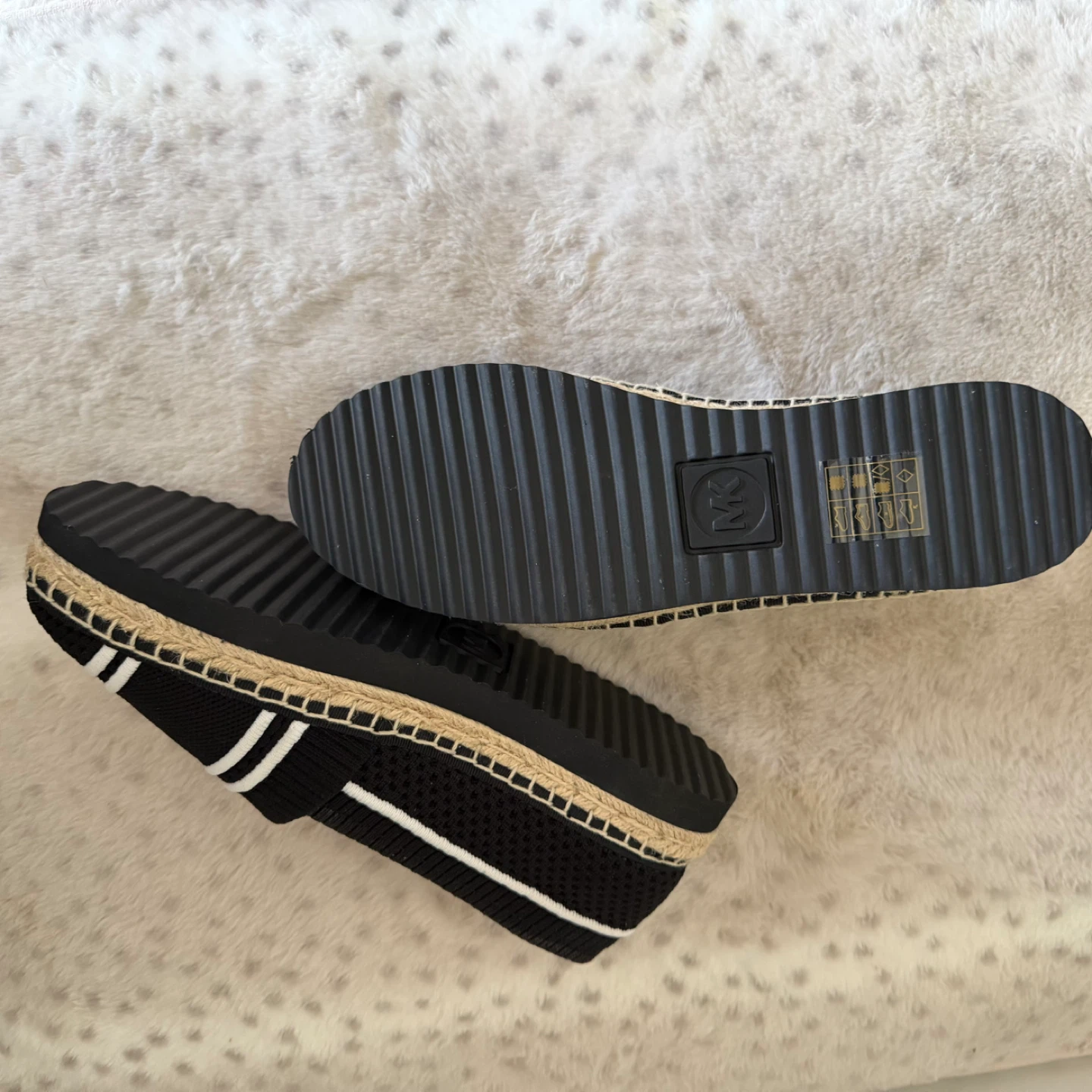 MICHAEL KORS Black MK Espadrille Flats