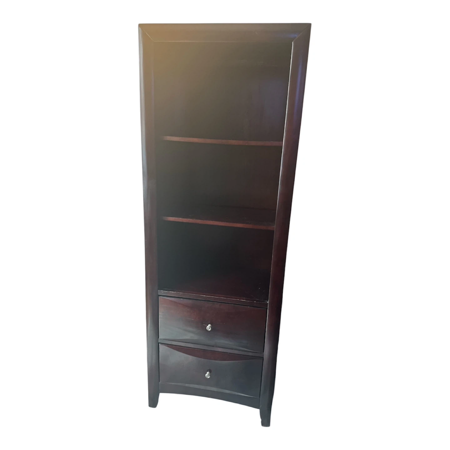 3-Piece Dark Wood Entertainment Center with Shelves and Drawers - photo 3