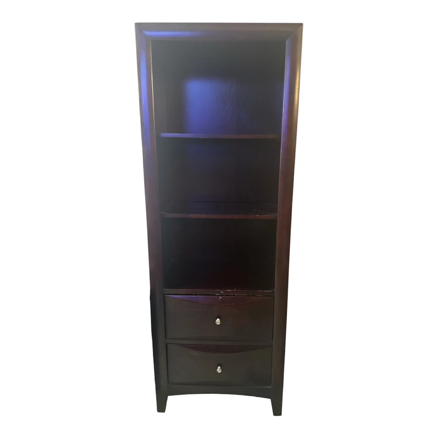 3-Piece Dark Wood Entertainment Center with Shelves and Drawers - photo 5