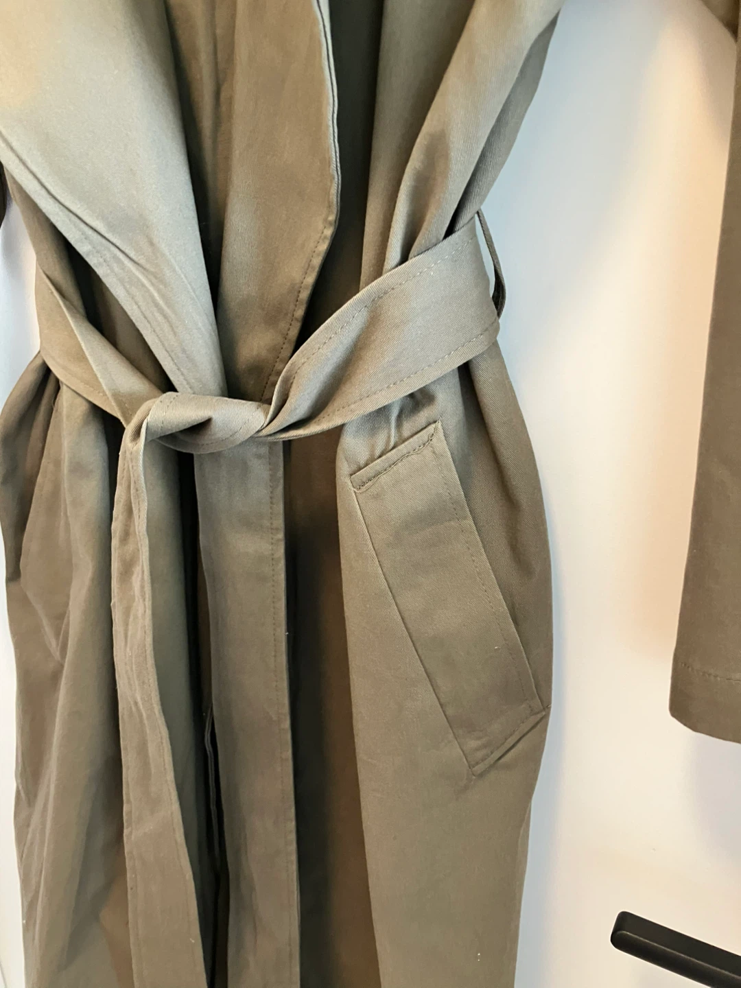 Khaki/ Olive green long  Trench Coat - photo 4