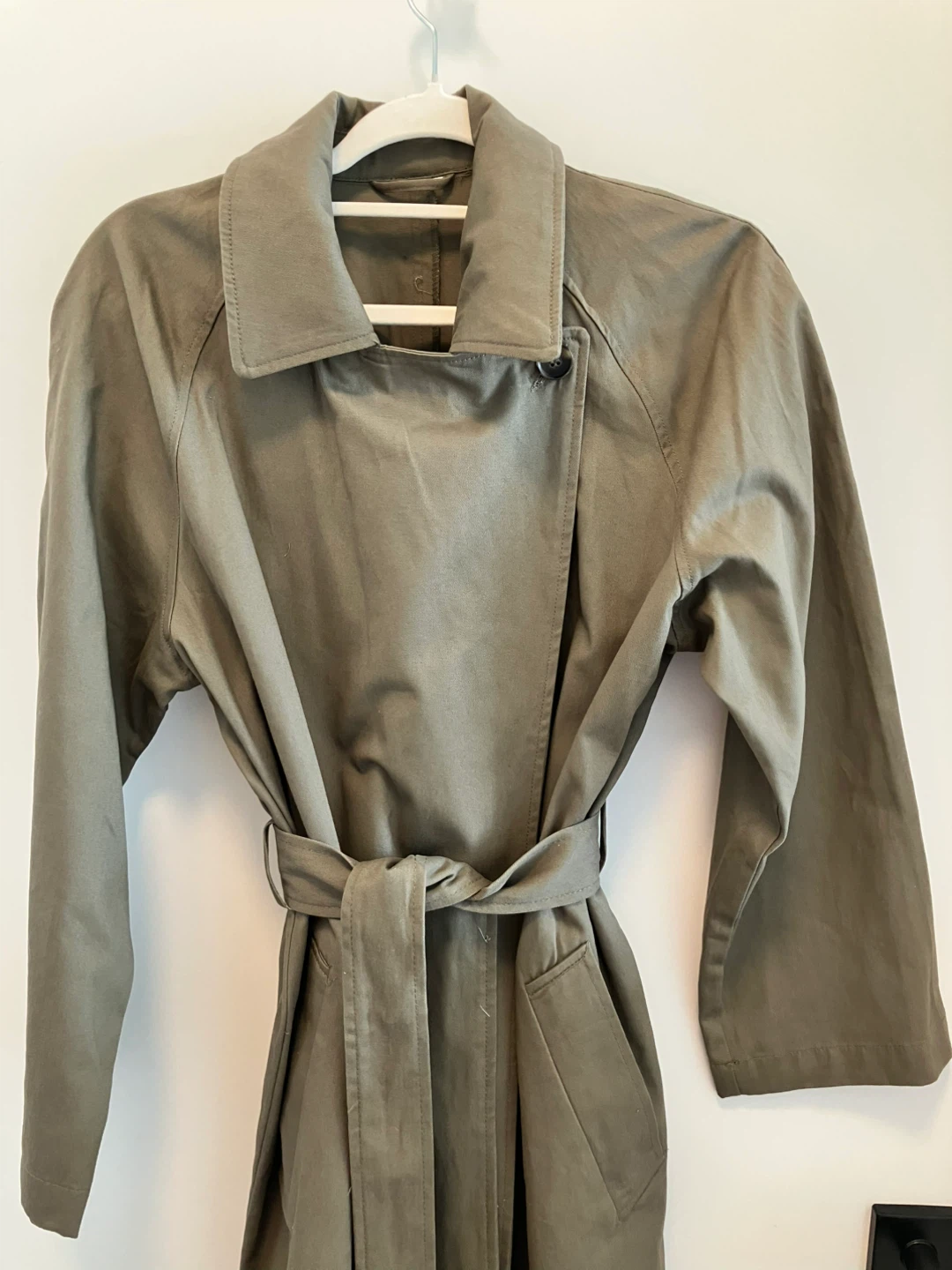 Khaki/ Olive green long  Trench Coat - photo 2
