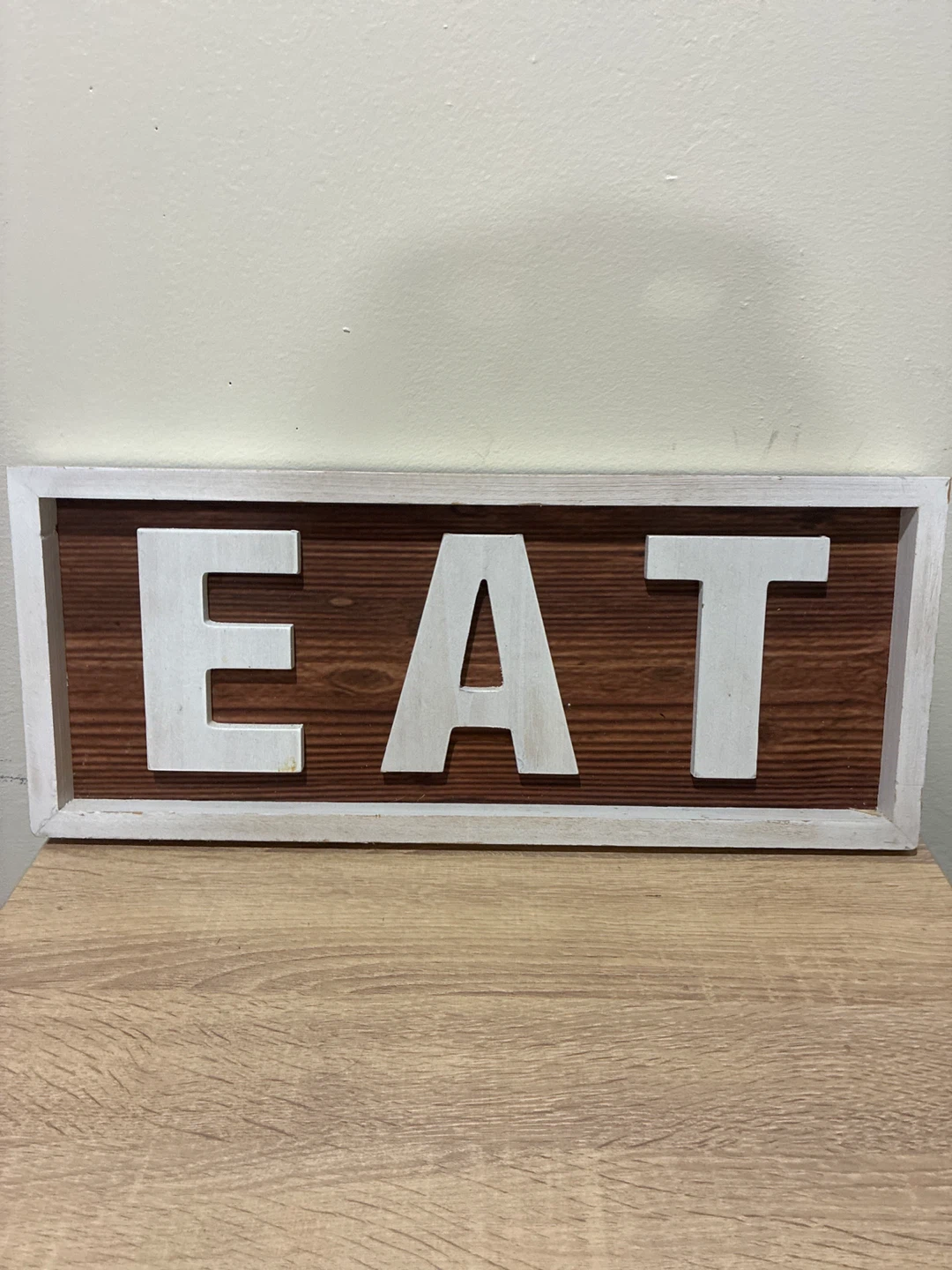 Wooden EAT Sign