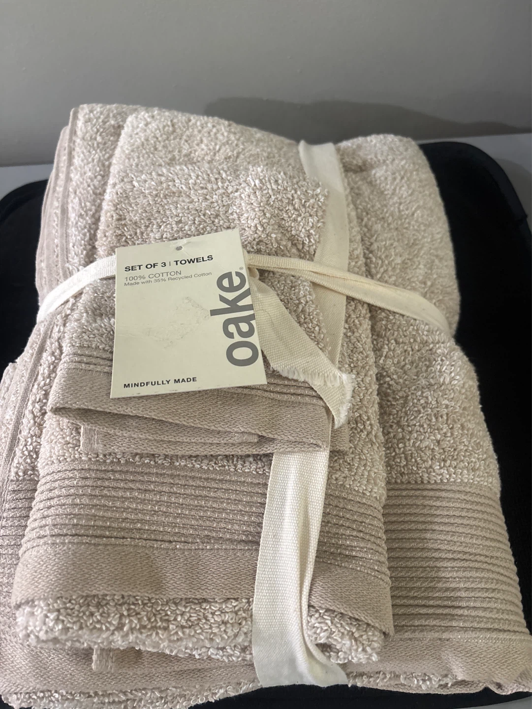 New Oake Set of 3 Bath, Hand, Wash Towels - 100% Cotton - photo 2