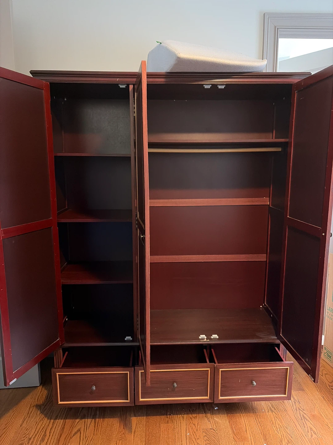 Dark Wood Wardrobe - Rod, Shelves, Drawers - photo 5