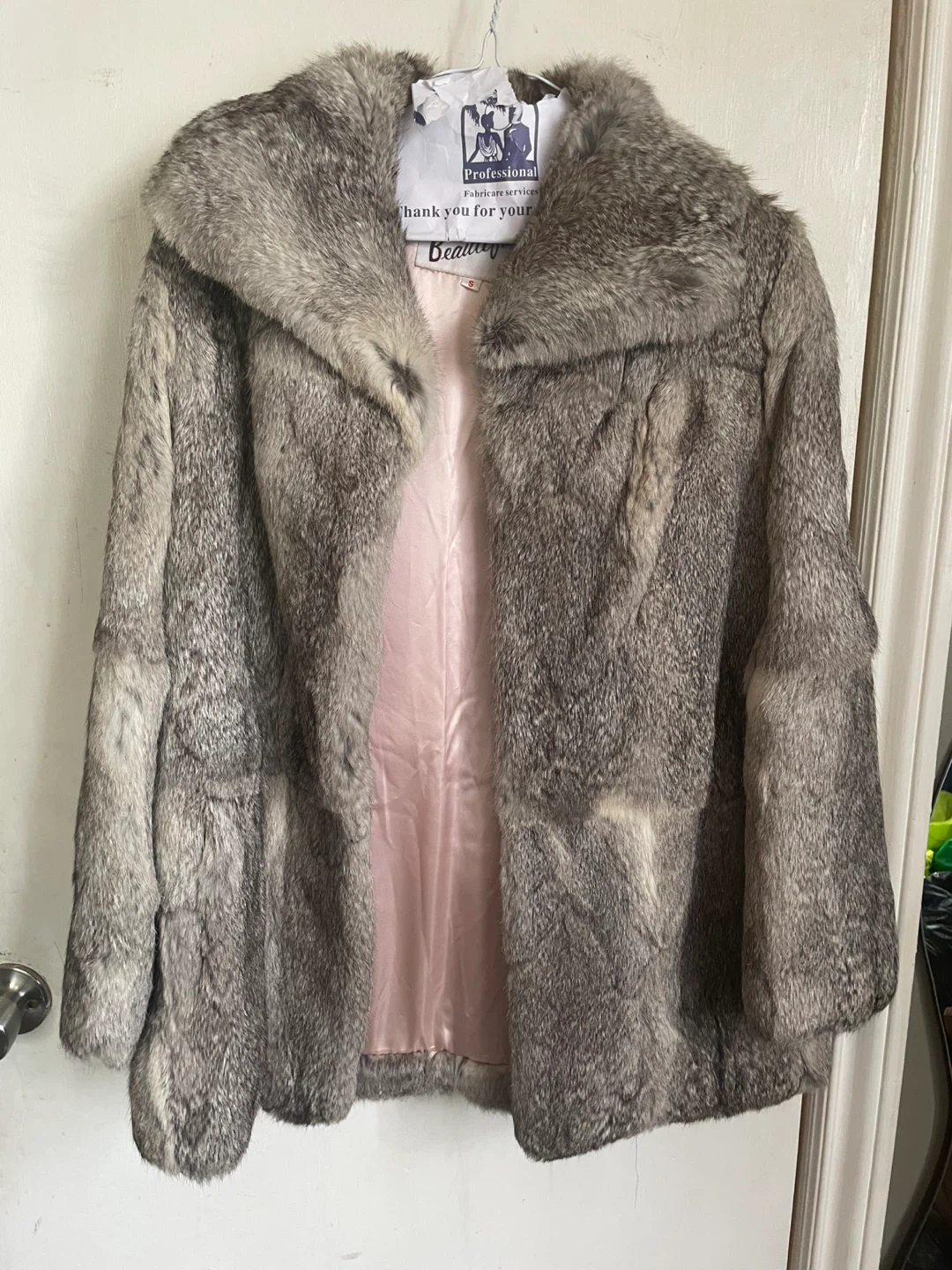 Women's Grey Rabbit Fur Coat