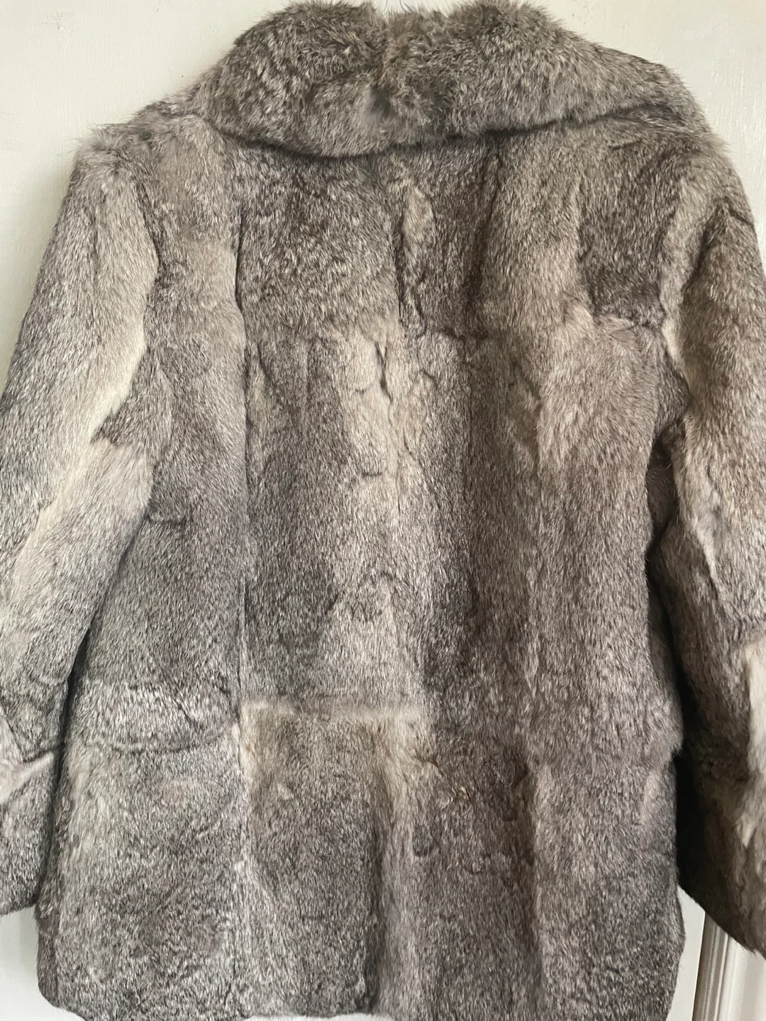 Women's Grey Rabbit Fur Coat - photo 3