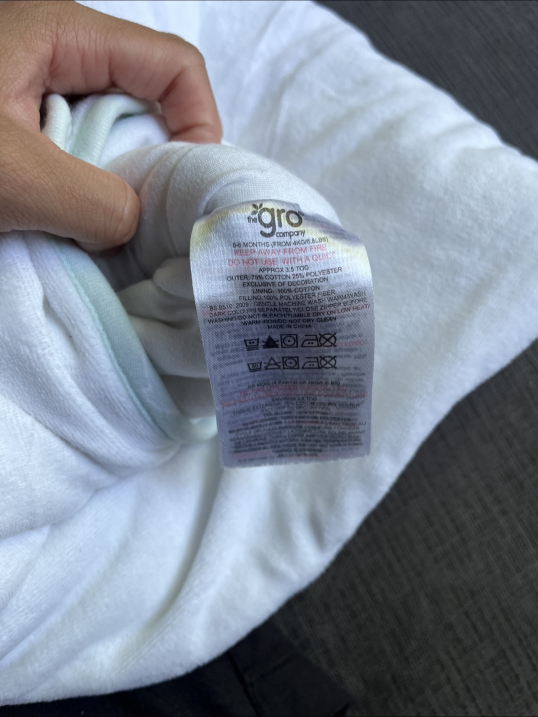 GroBag Sleepsack 0-6 months 3.5 TOG - photo 2