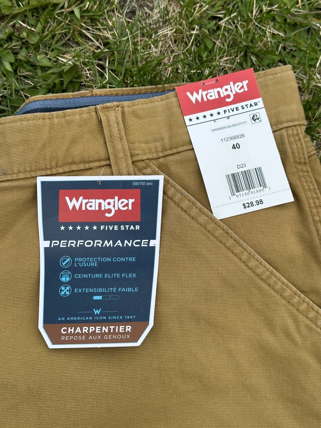 Wrangler Five Star Performance Carpenter Shorts Tan Size 40 - photo 2