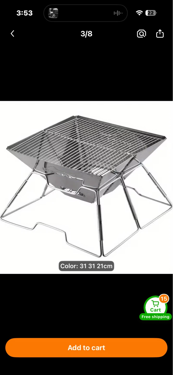 Portable firewood stove ,Camping Grill and Firewood Stand - photo 4