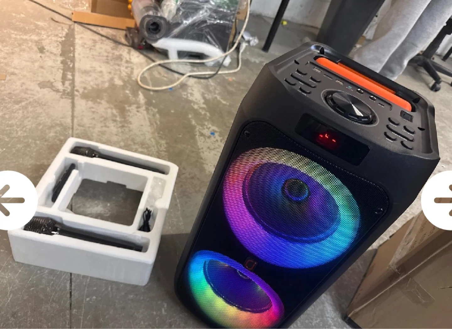 JYX Karaoke Machine with Dual 8" Subwoofers and 2 Microphones - photo 3