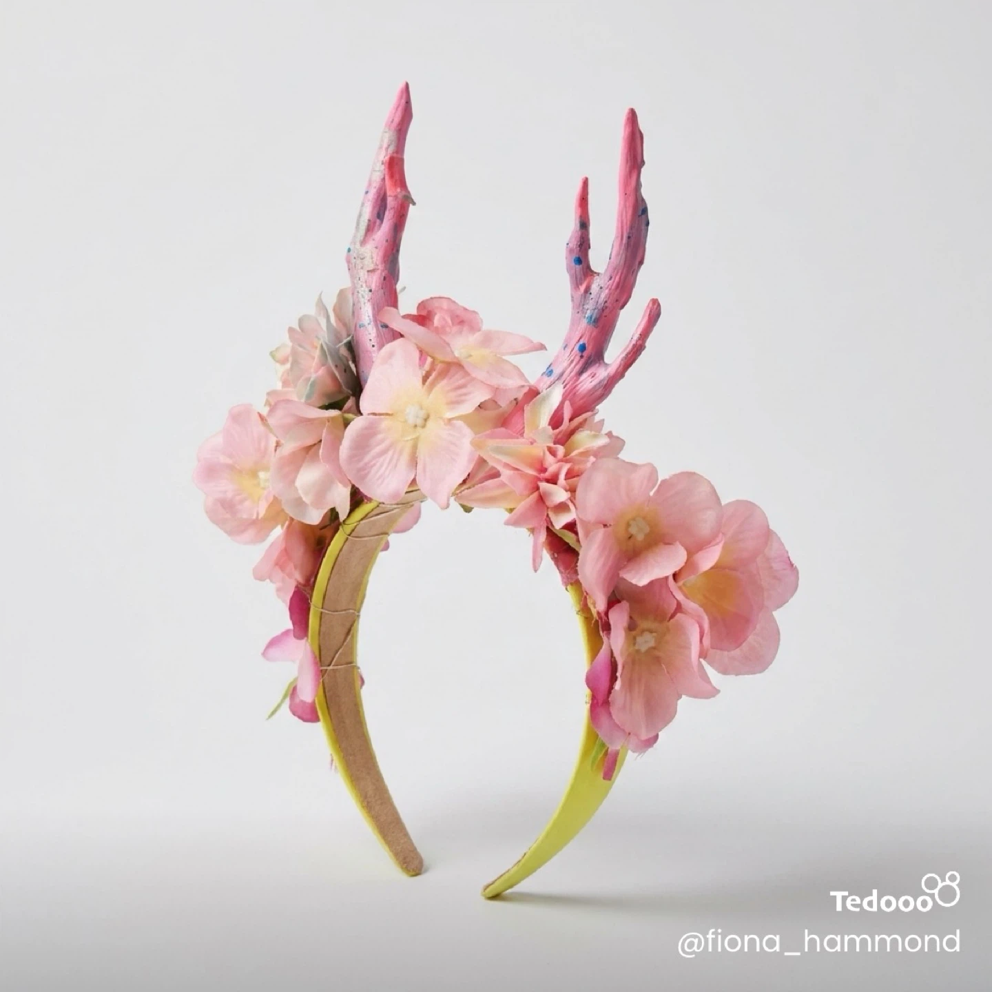 Floral Antler Headband with Lights - photo 2