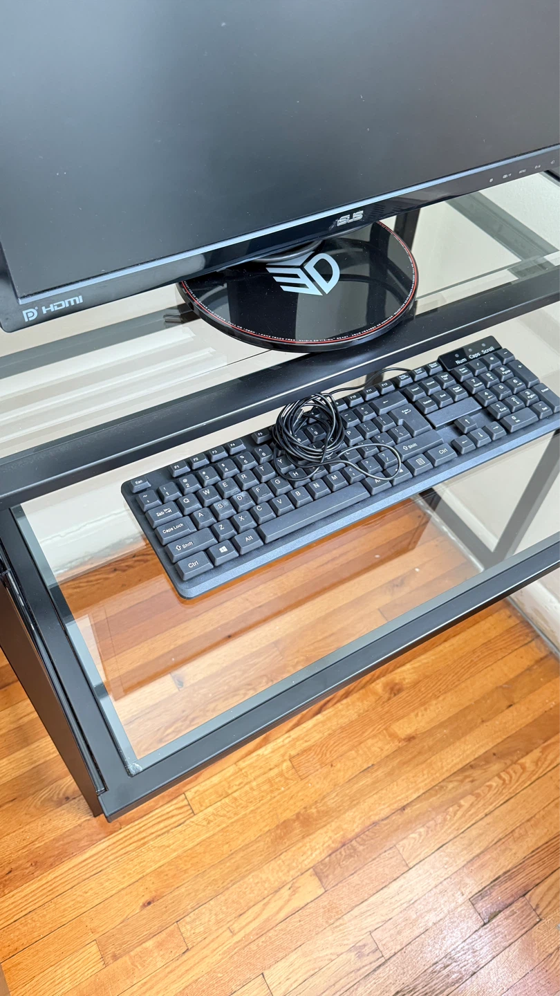 Tempered Glass Top Computer Desk - photo 3