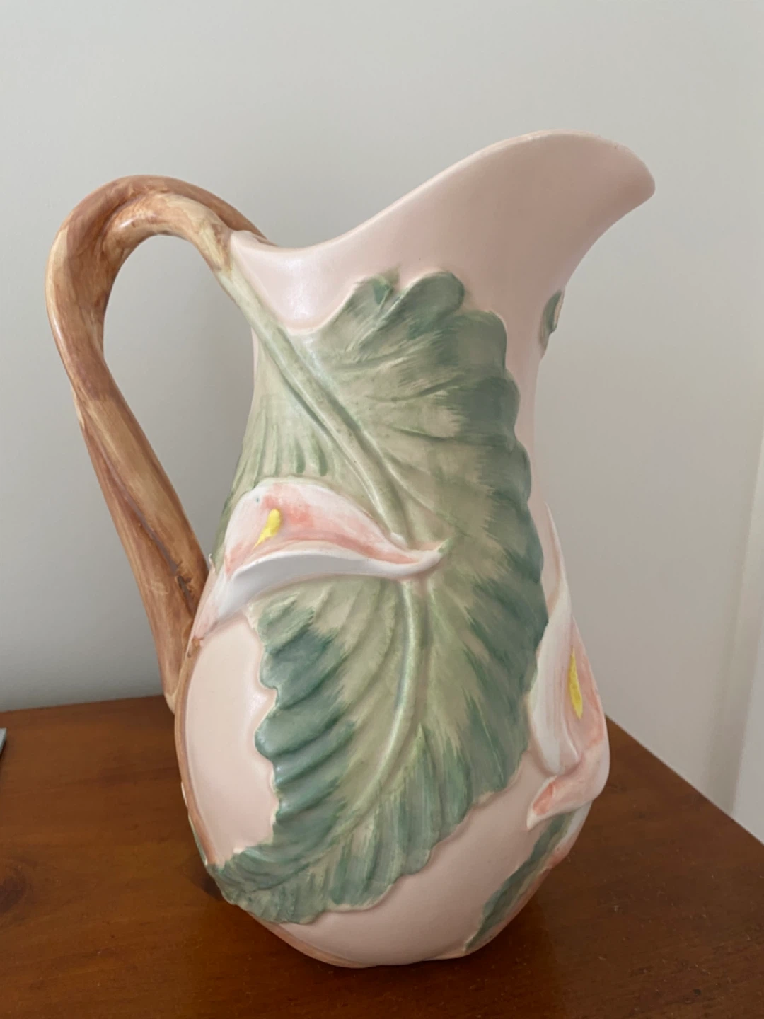 Fitz and Floyd 1987 Pink Calla Lily ceramic jug - photo 2