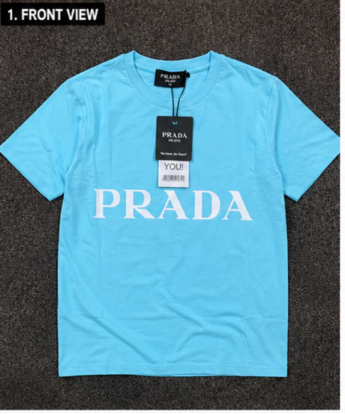 Prada Milano Men's Blue Graphic T-Shirt XL