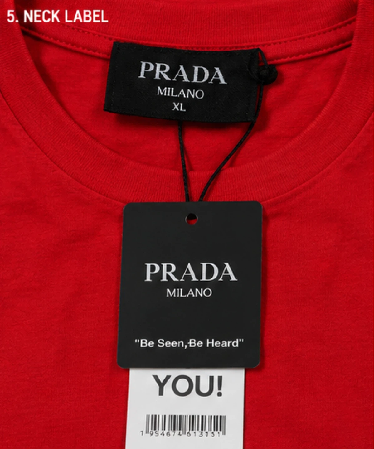 PRADA Red Cotton T-Shirt - Size M L XL - photo 5