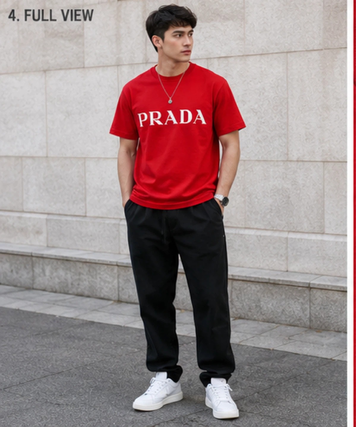PRADA Red Cotton T-Shirt - Size M L XL - photo 4