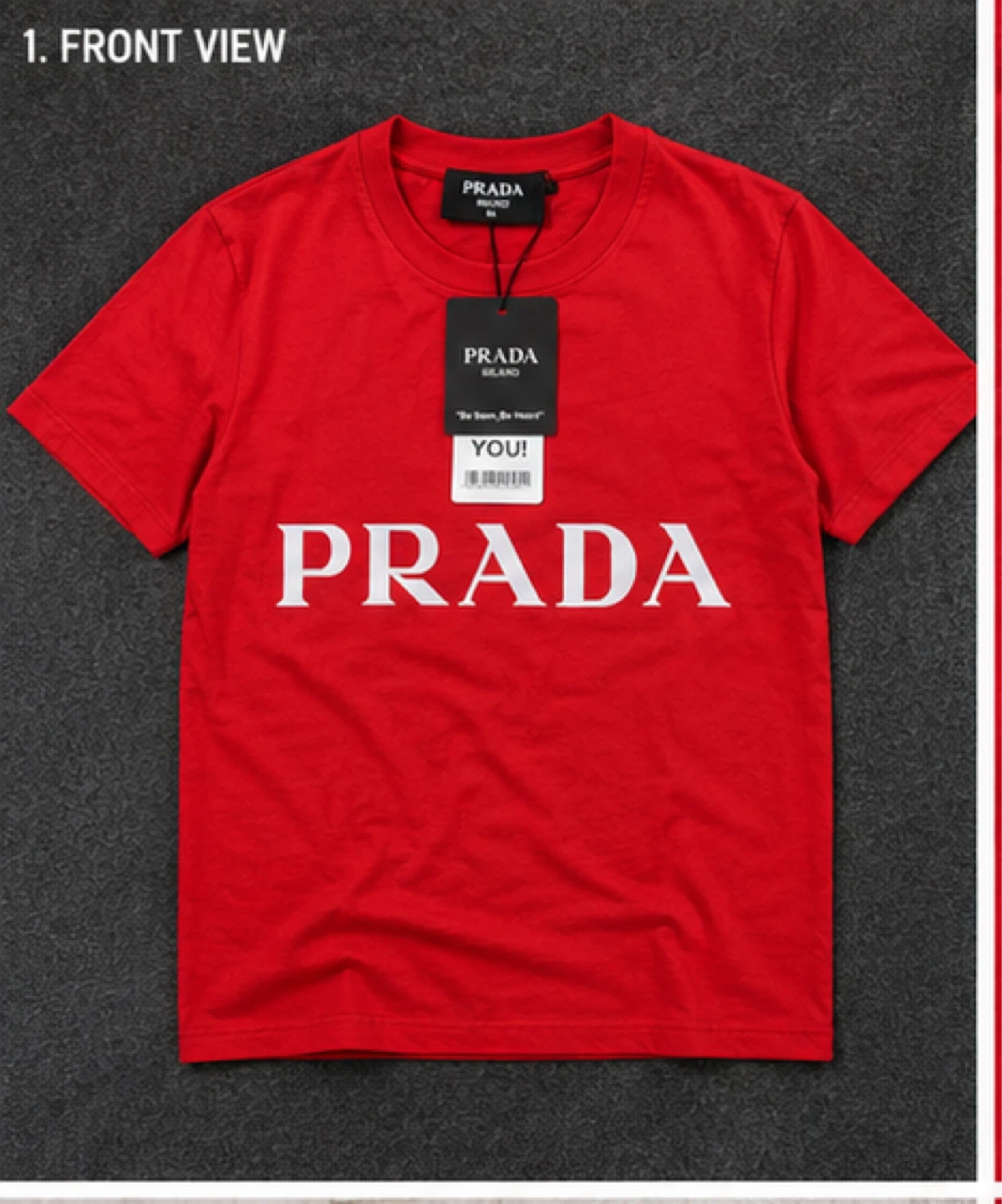 PRADA Red Cotton T-Shirt - Size M L XL