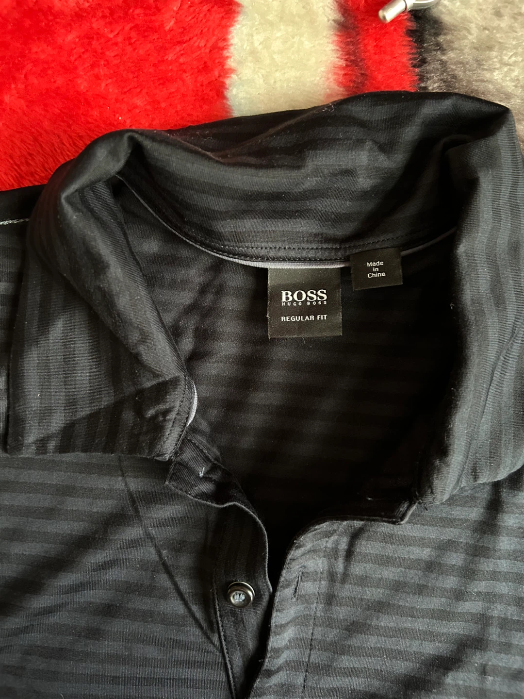 BOSS Regular Fit Striped Polo Shirt - Black XL - photo 2
