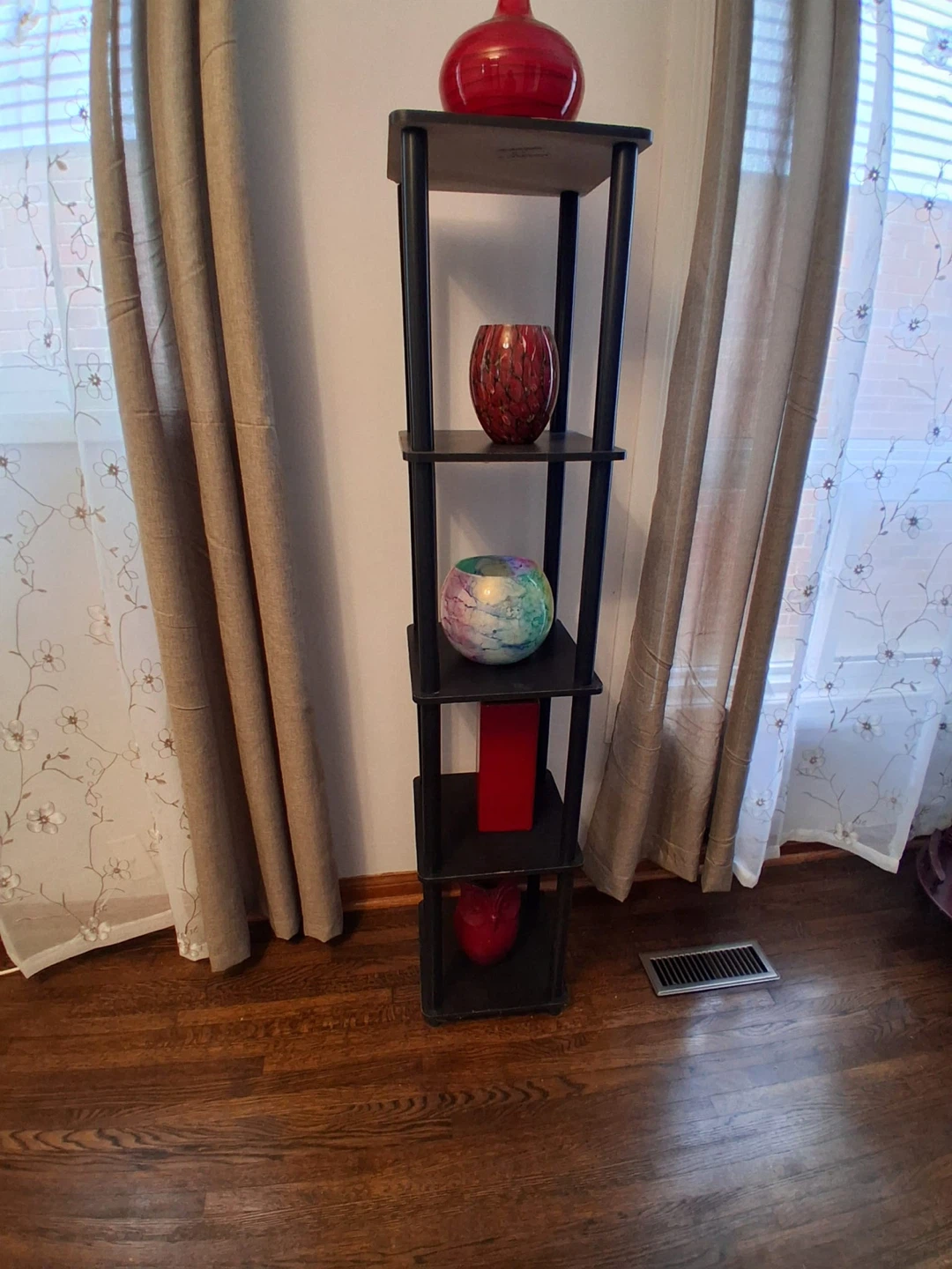Black 4-Tier Display Shelf