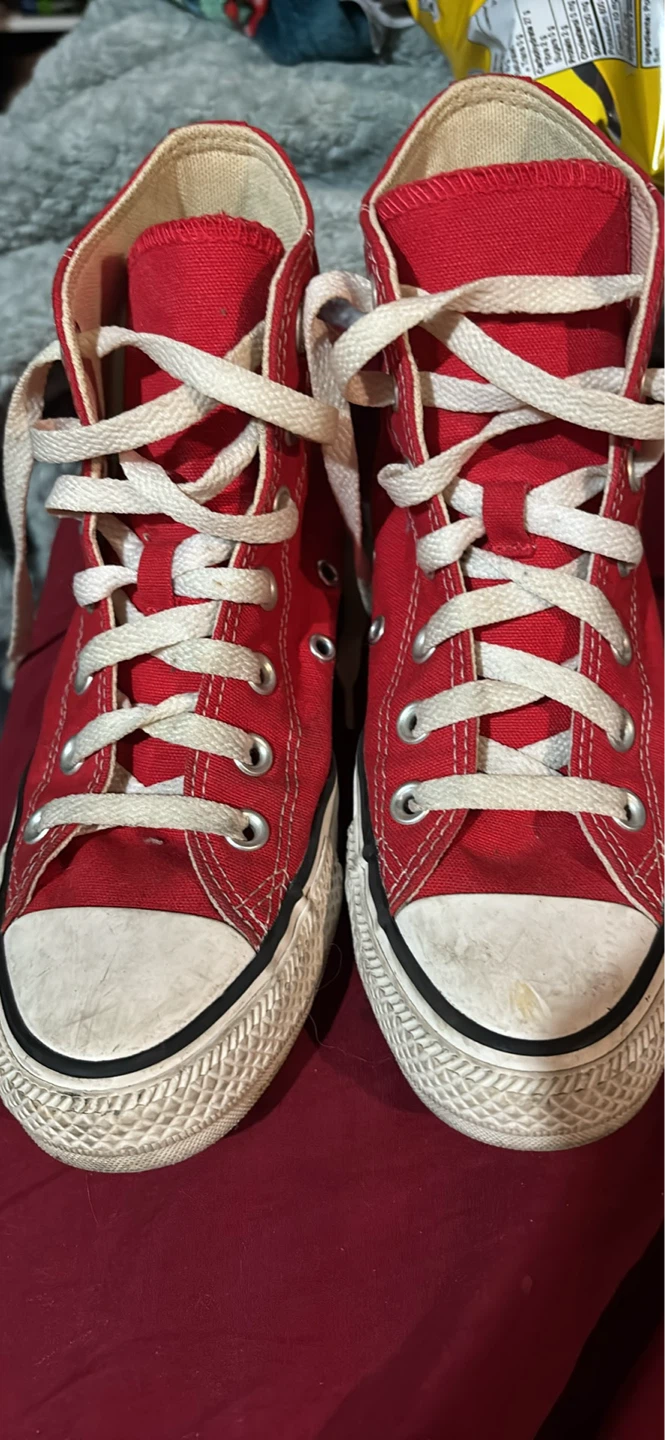 Red Converse All Star High Top Sneakers