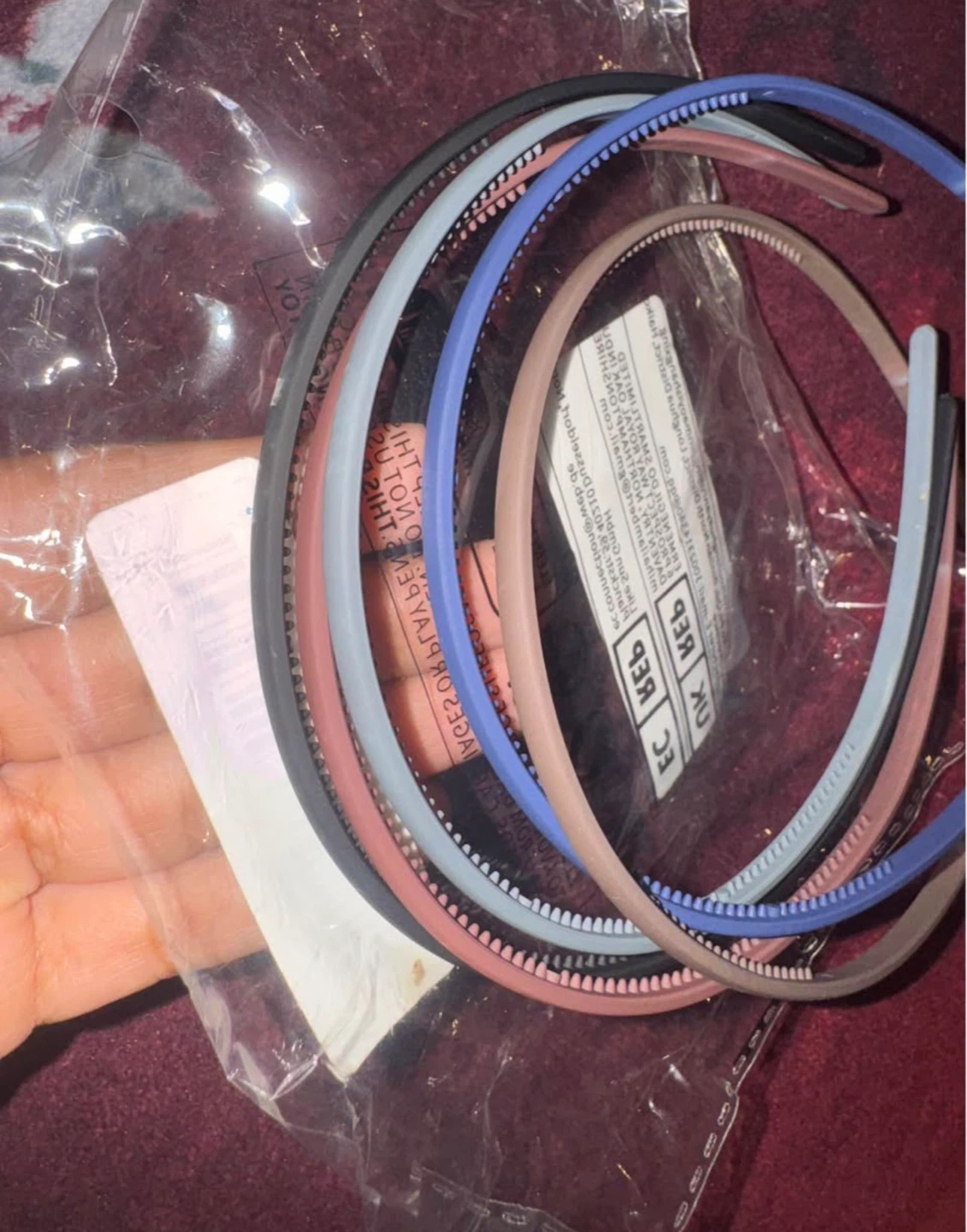 Set of 6 Plastic Headbands