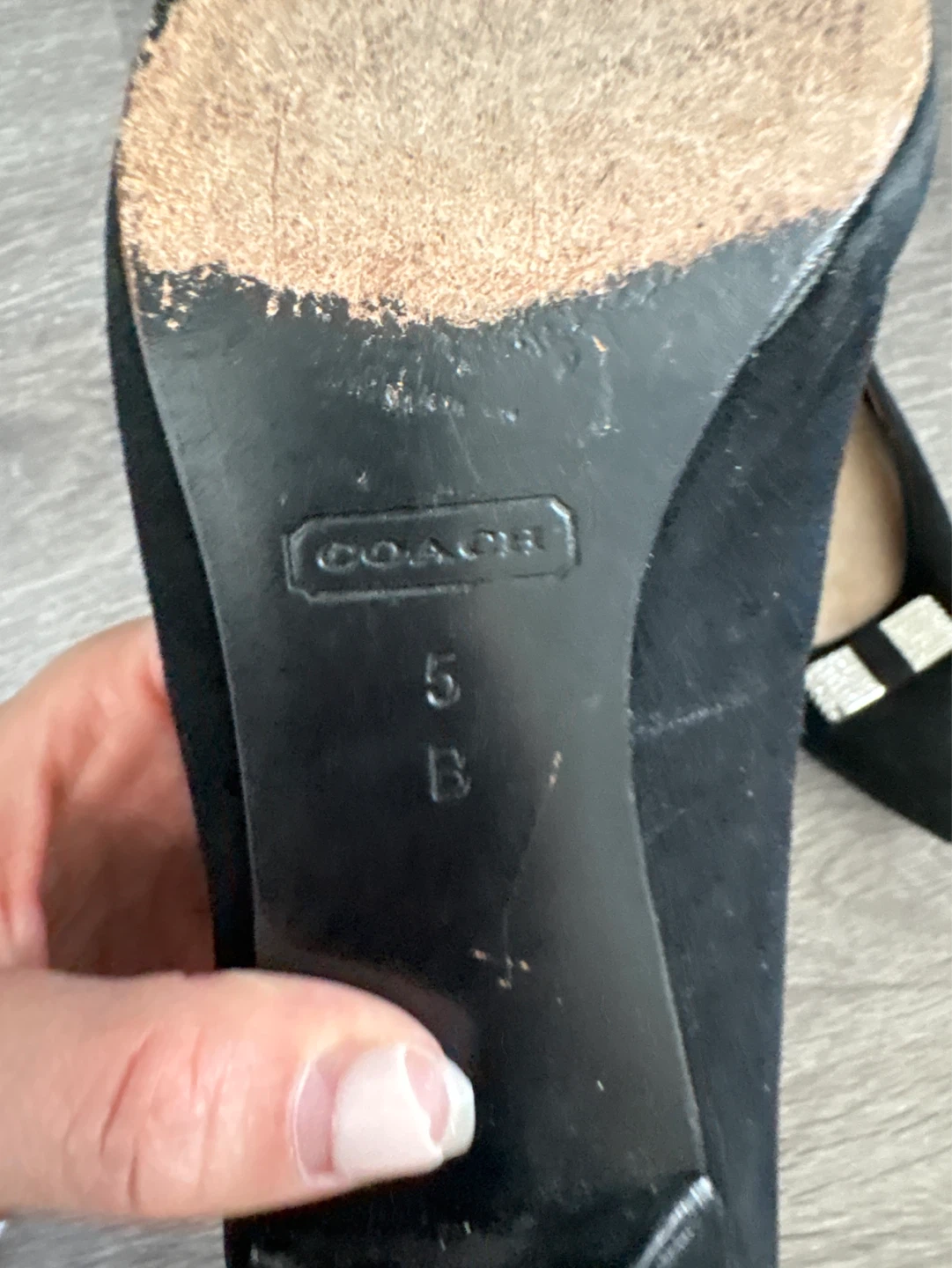 COACH Black Suede .  Size 5 - photo 2