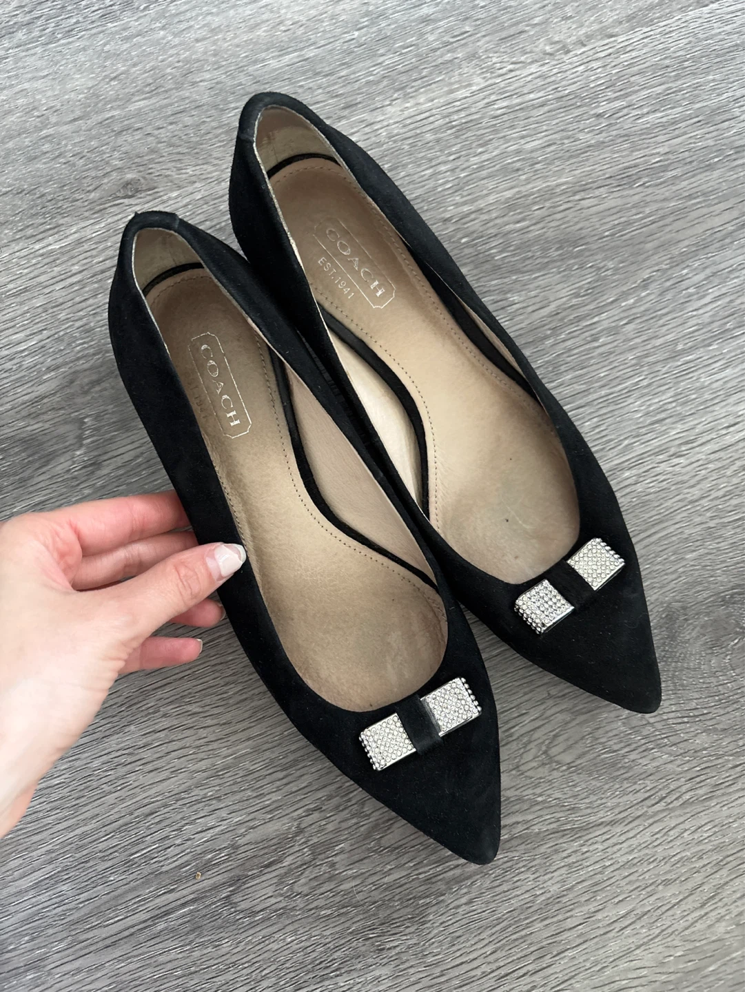 COACH Black Suede .  Size 5