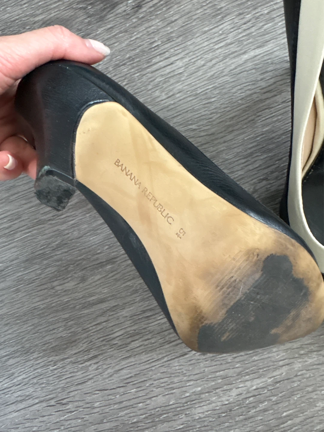 Banana Republic Black & Cream Leather High Heel Pumps - photo 2