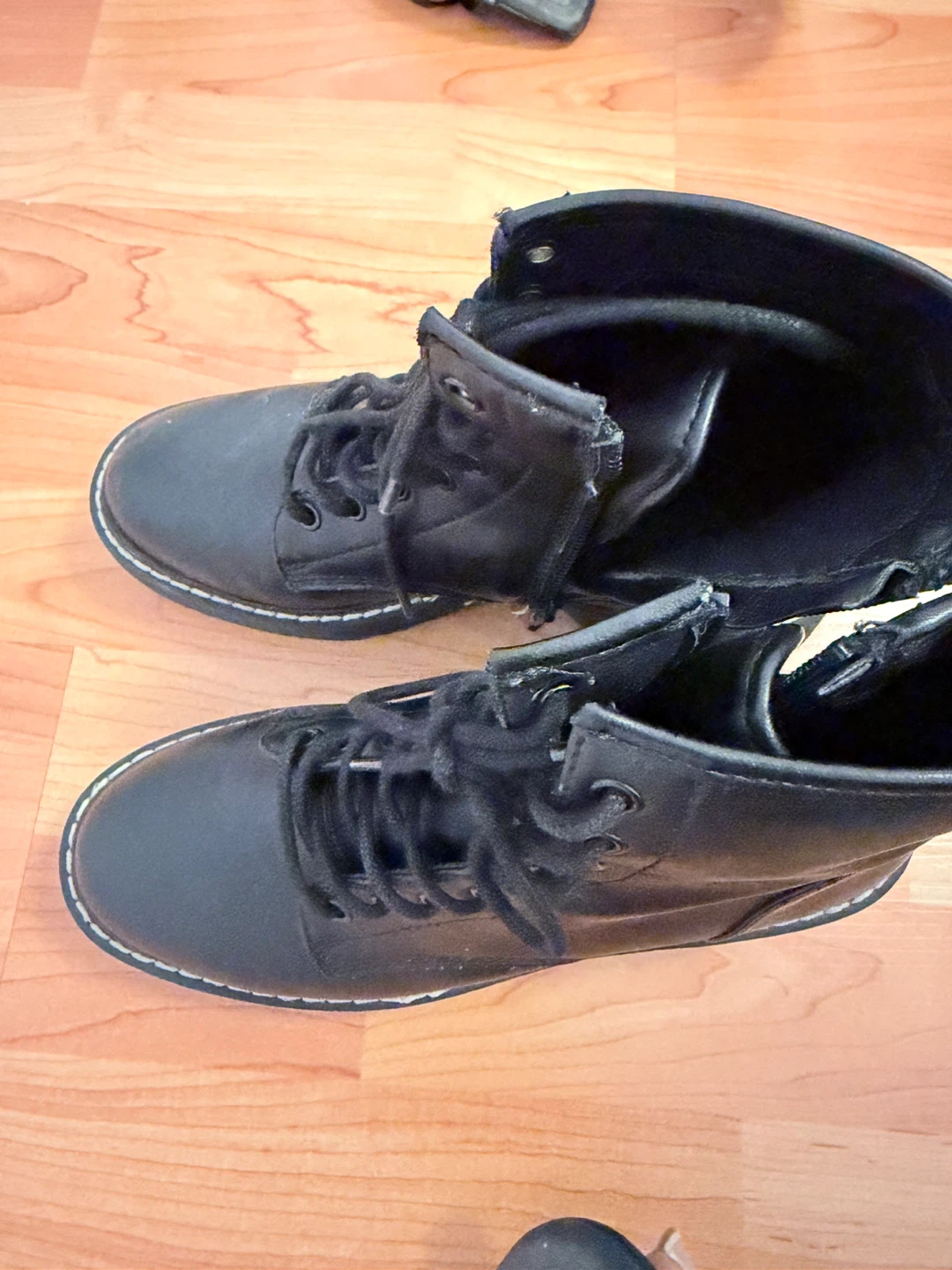 Black Lace-Up Combat Boots