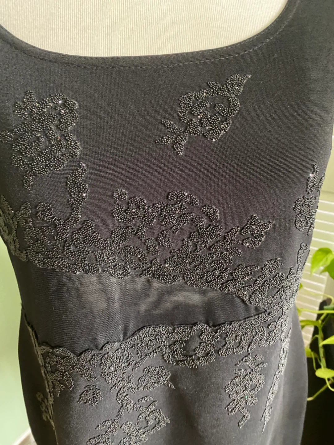 Black Beaded Floral Dress M-L - photo 3
