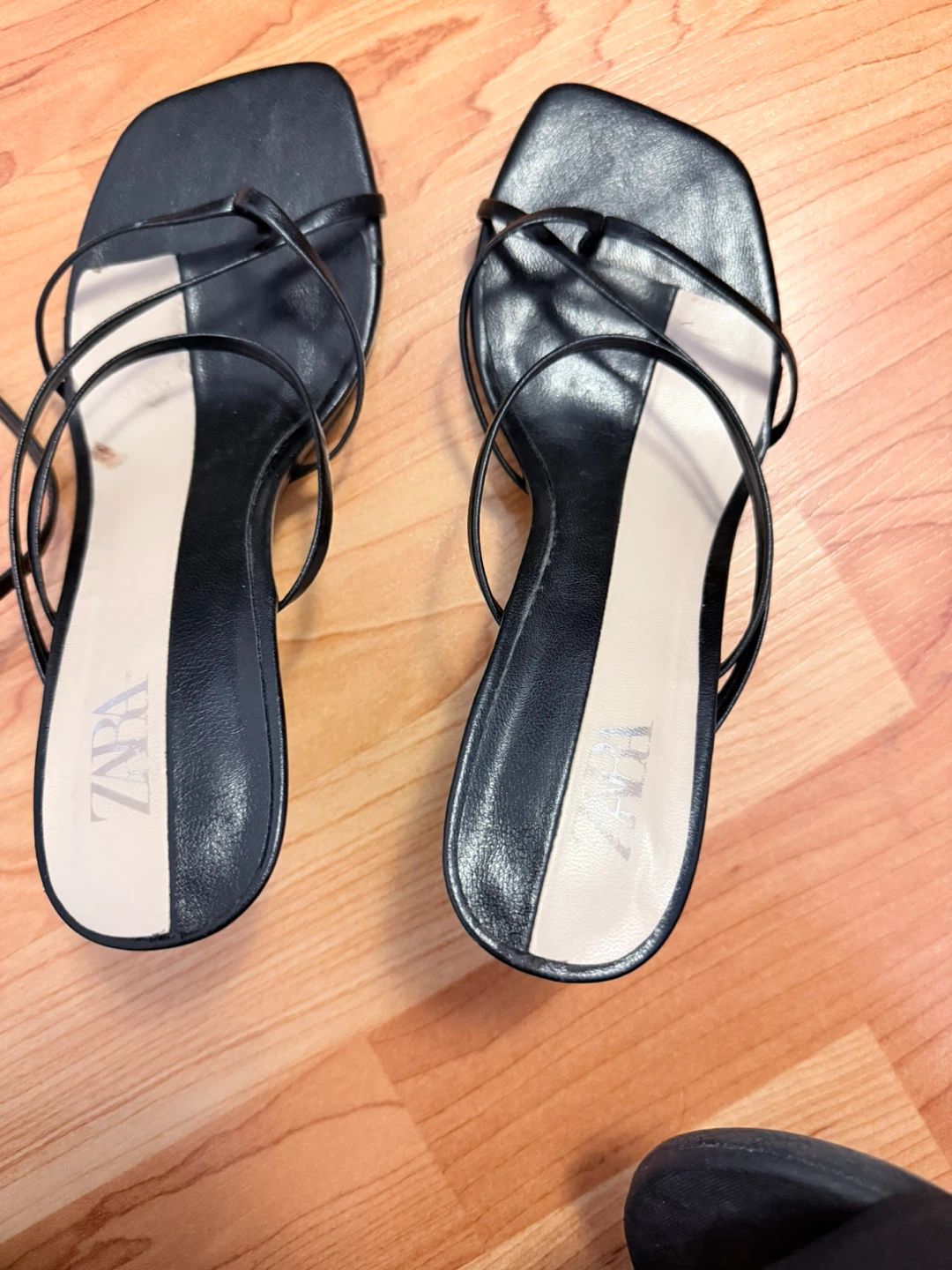 Black Zara Strappy Heeled Sandals