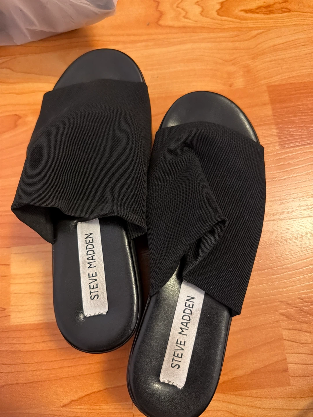 Steve Madden Black Slide Sandals
