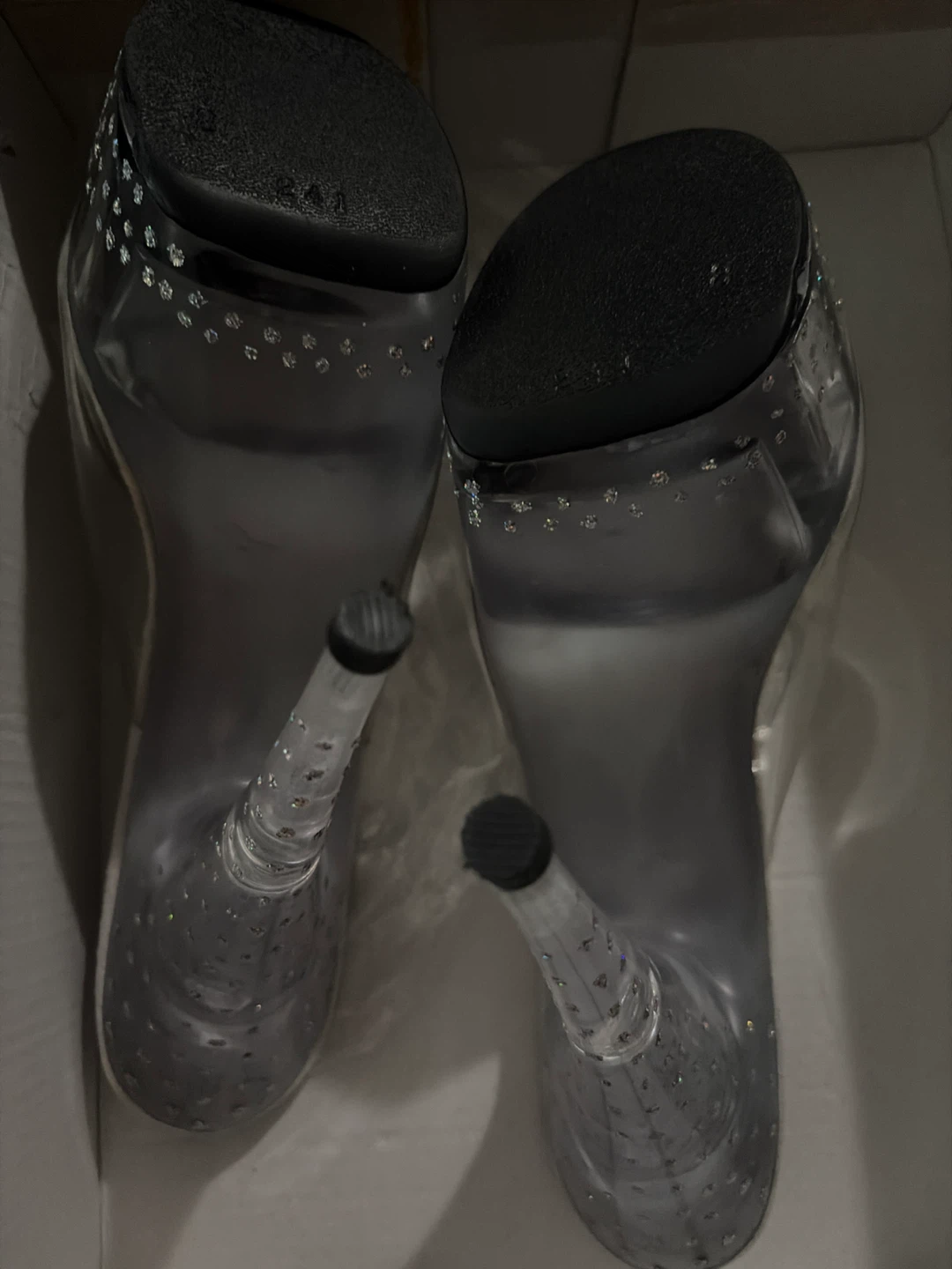Lightly Used Sparkly 6” Pointed Stiletto Mule Heels - photo 2