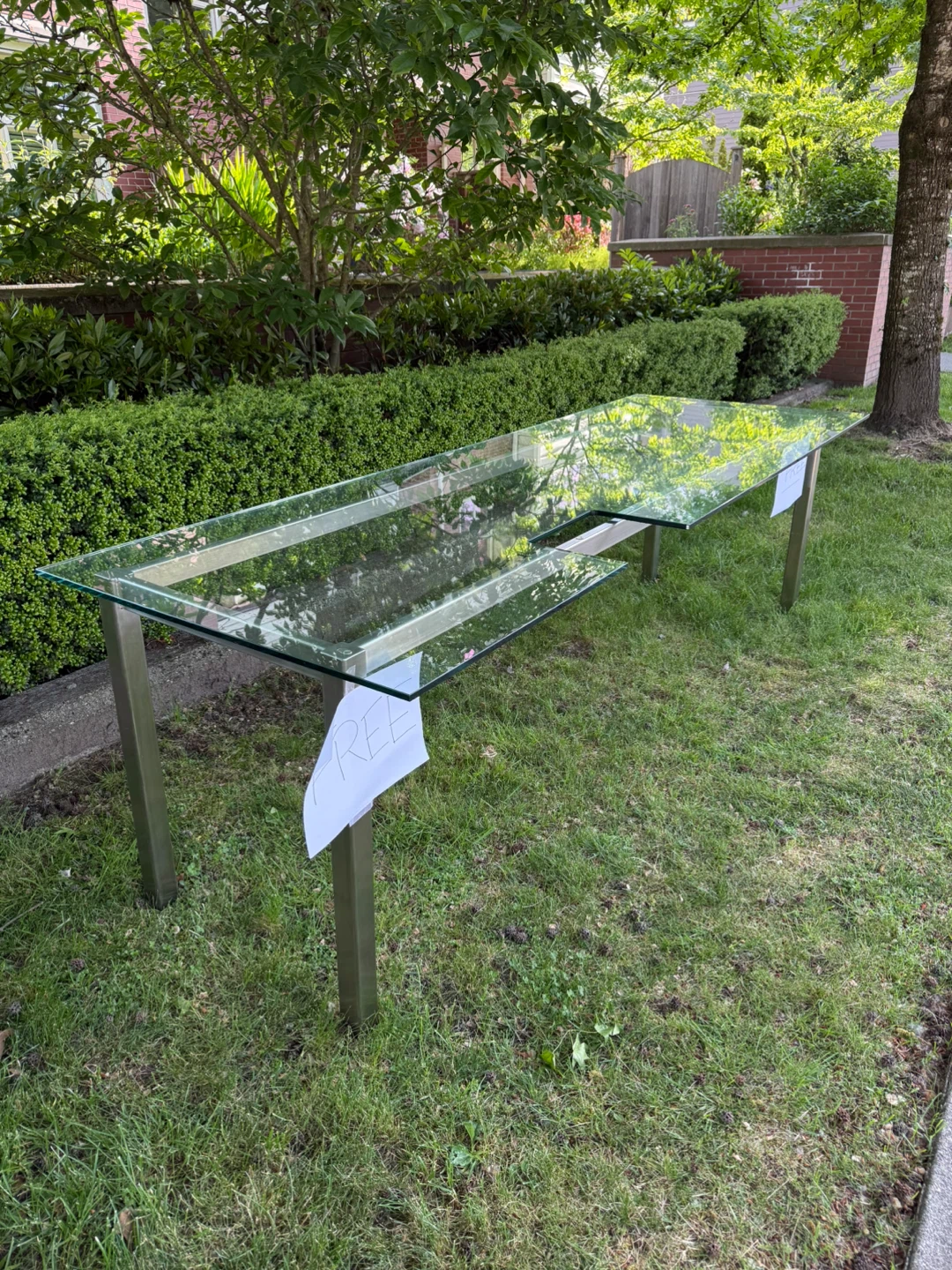 FREE Glass and Metal Console Table