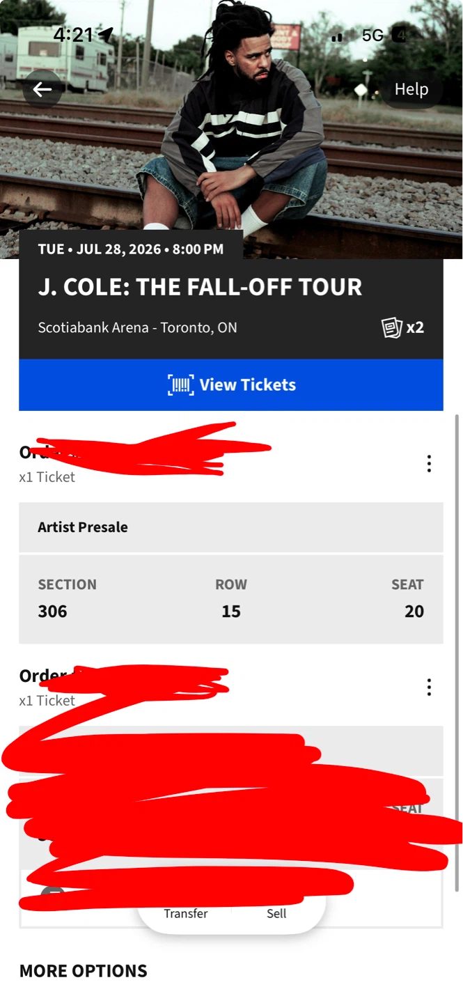 J. Cole: The Fall-Off Tour Ticket - Scotiabank Arena, Toronto
