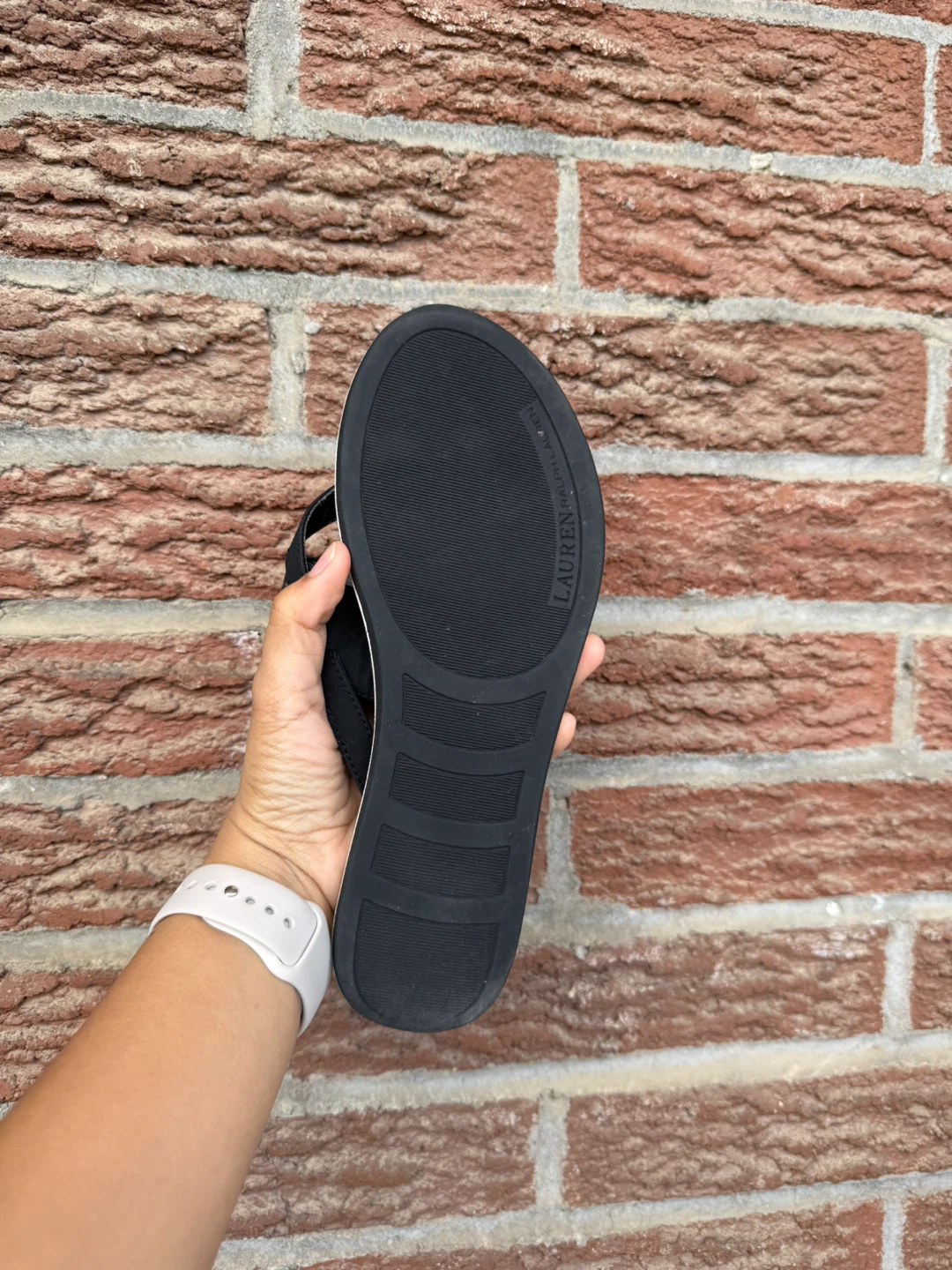Lauren Ralph Lauren Flip Flops - Black and White Stripes - photo 4