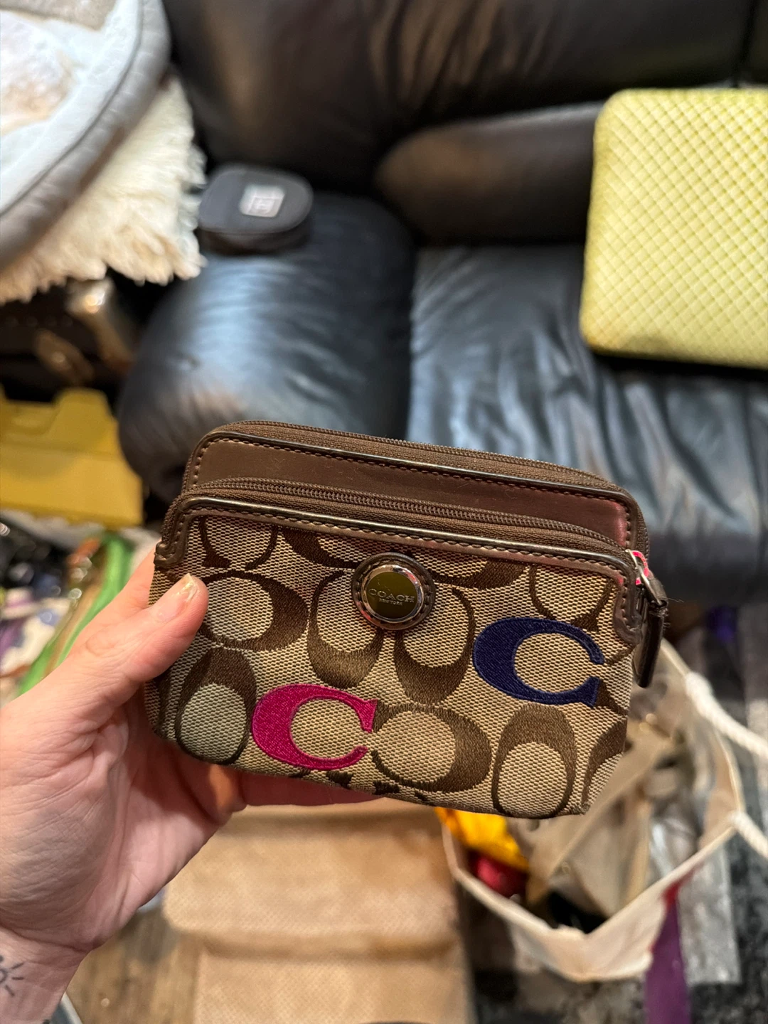Coach Signature C Print Double Zip Wristlet - photo 3
