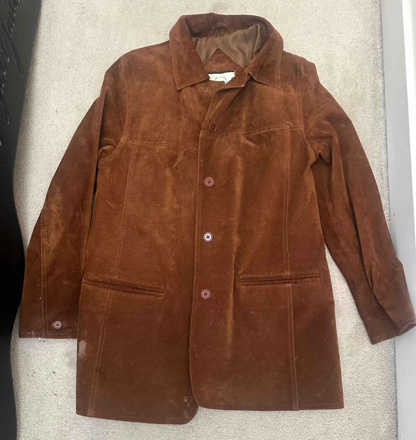 Brown Suede Blazer- leather