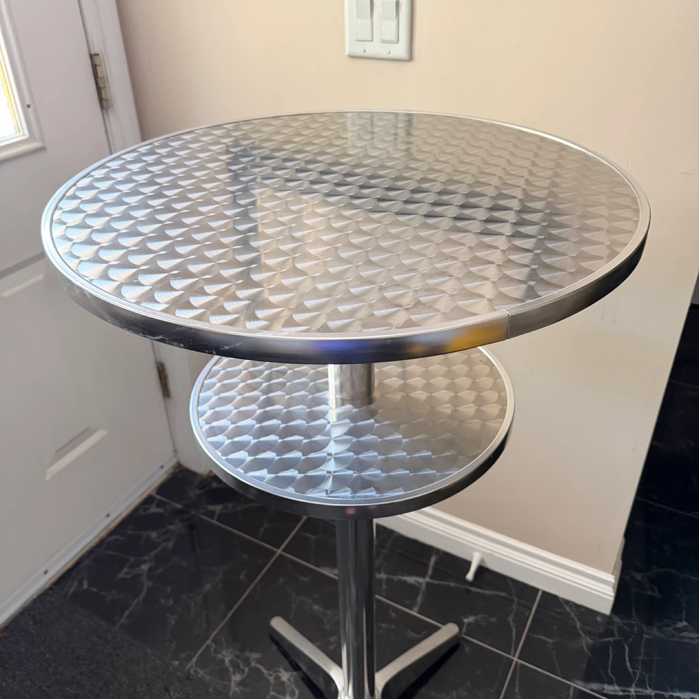 Round aluminum Bar Table with Two Tiers - photo 3