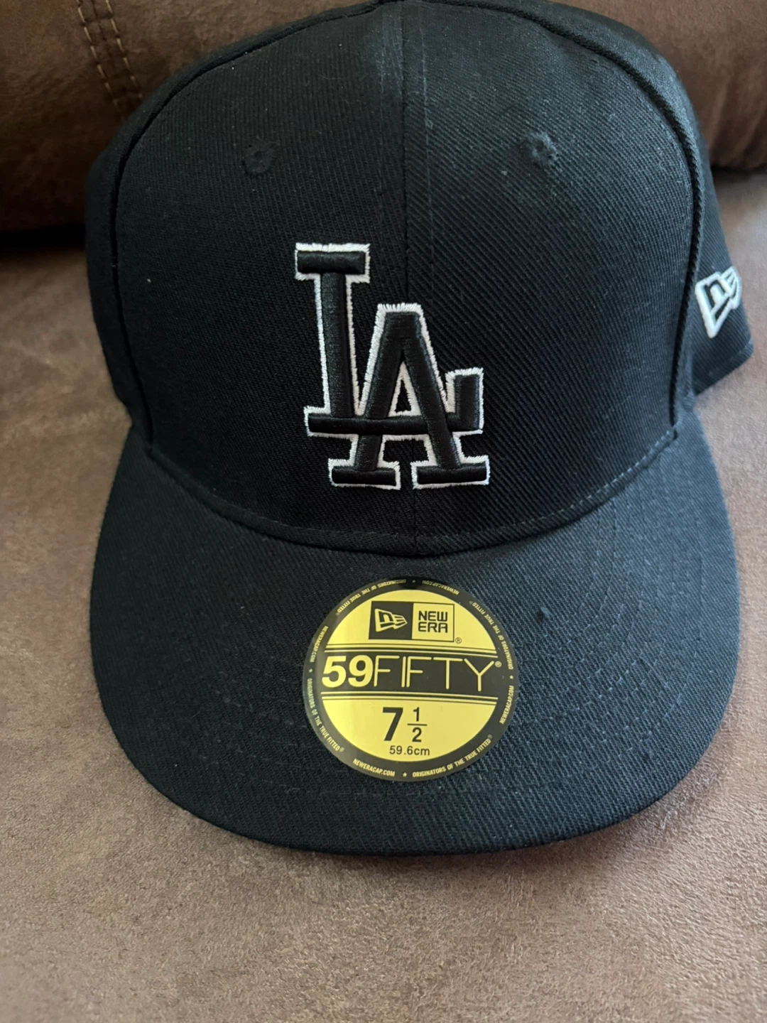 New Era LA Dodgers 59FIFTY Fitted Hat Size 7 1/2 Black