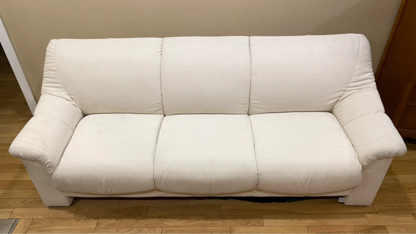 Vintage IKEA Cream 3-Seater Sofa (CAN DELIVER)