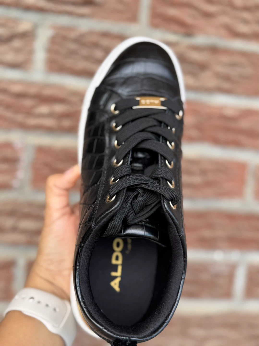 Aldo Black Croc Embossed Sneakers - photo 2