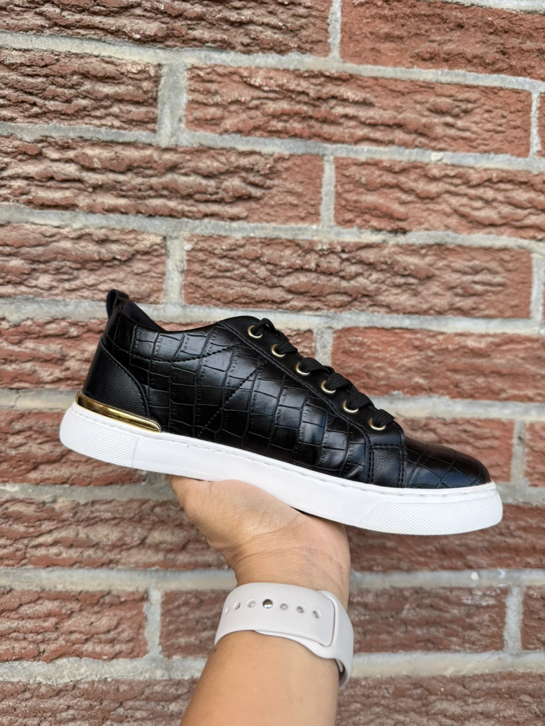 Aldo Black Croc Embossed Sneakers - photo 5