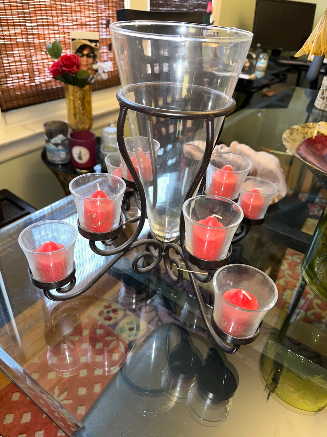 Candelabra with 7 Votive Candle Holders