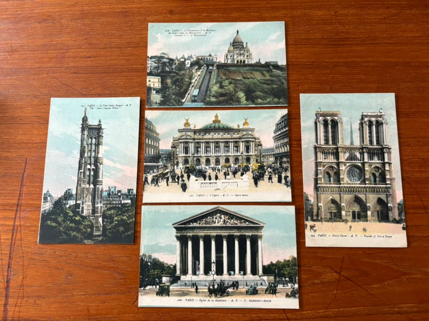 1920s Vintage Paris Postcards - Set of 5