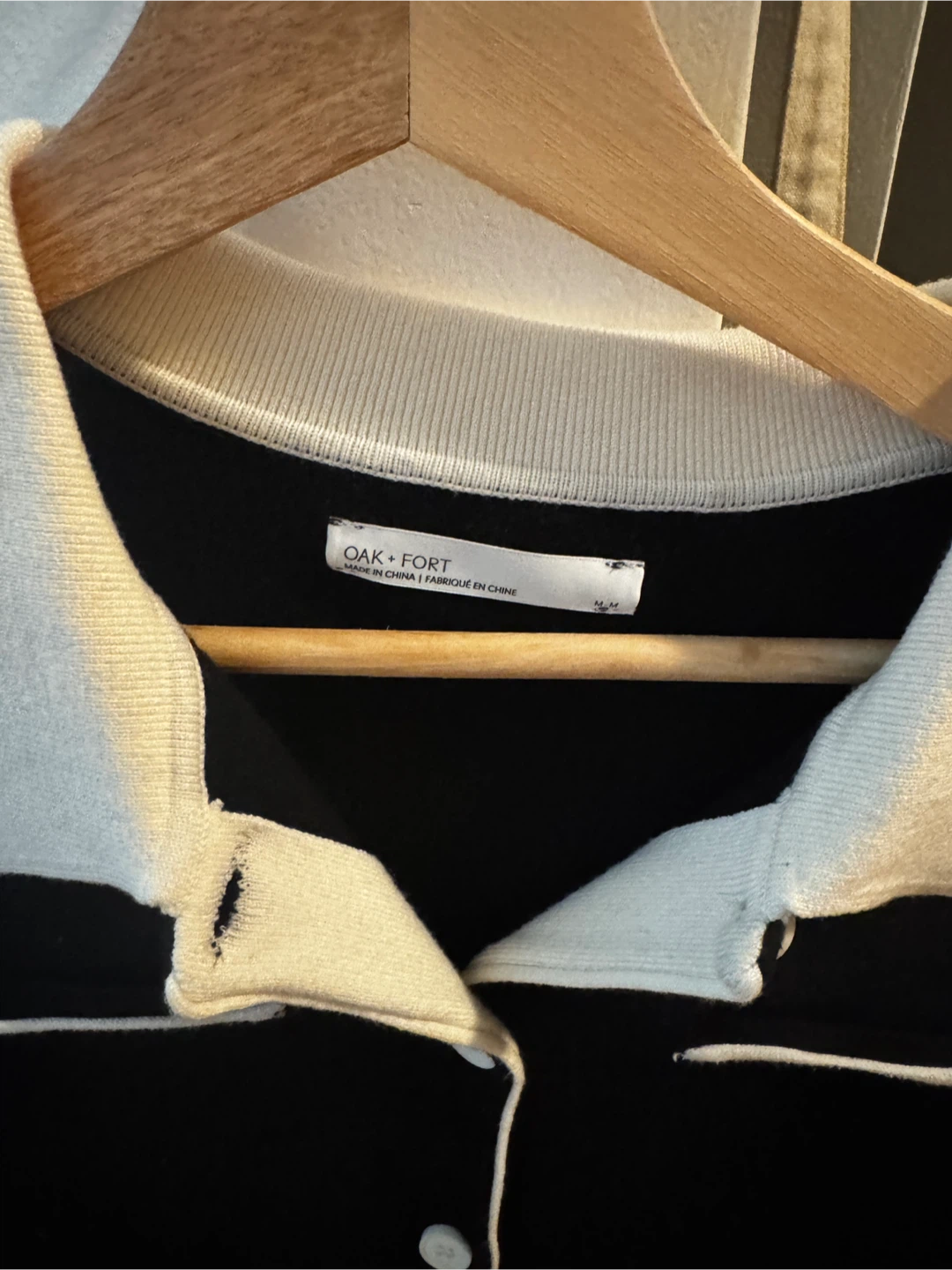 OAK + FORT Black and White Cardigan - Size M - photo 2