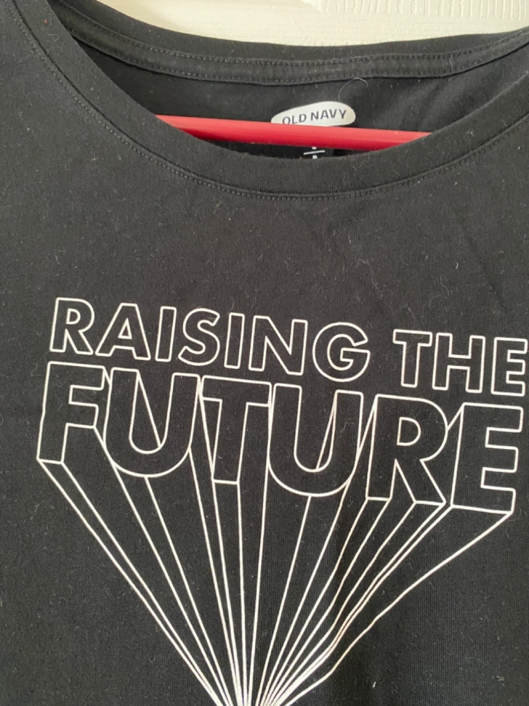 Old Navy Black T-Shirt - "Raising the Future" - Size S - photo 2