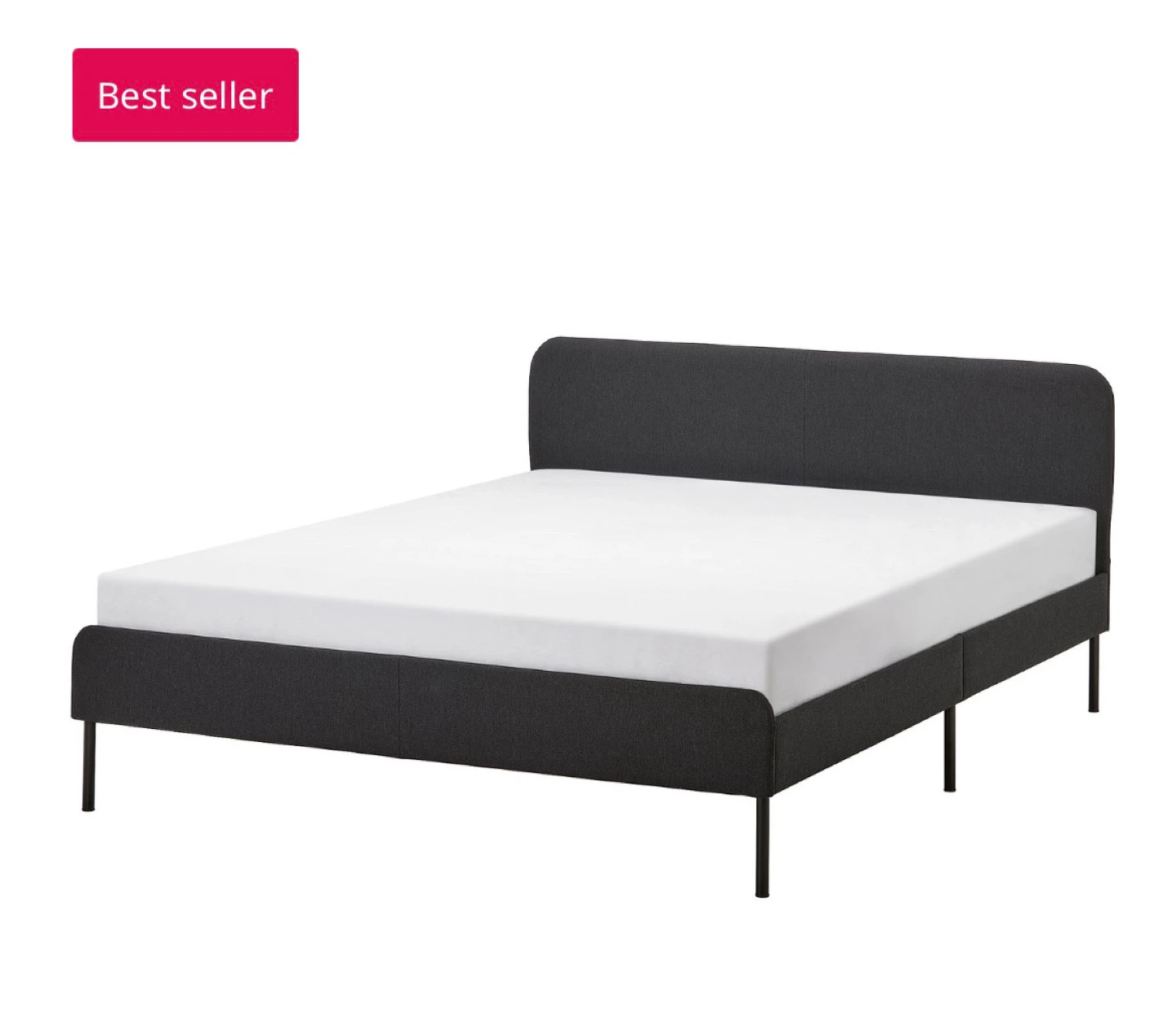 Grey Fabric Headboard and Bed Frame Components - photo 2